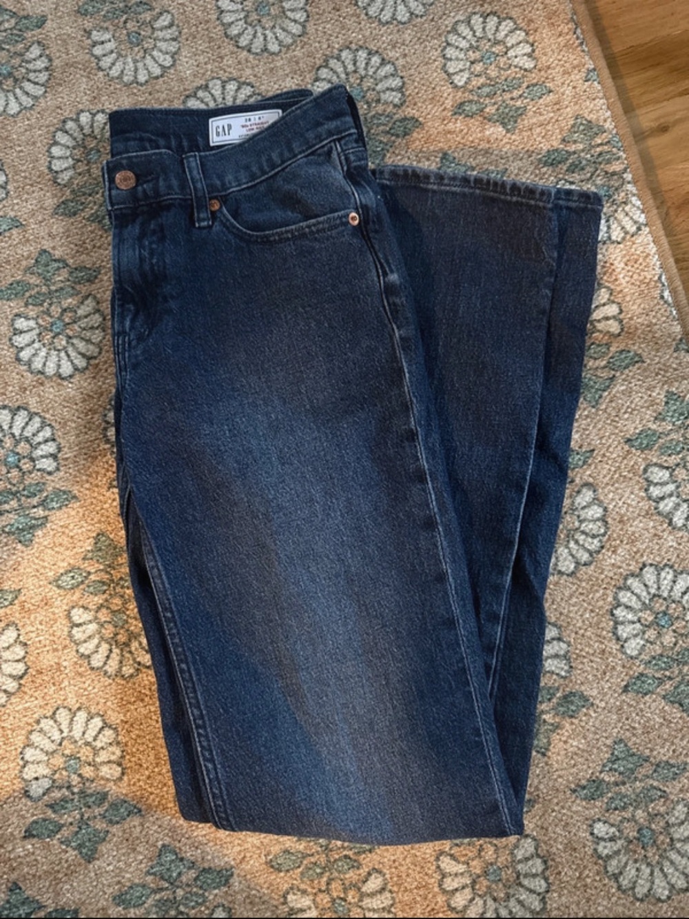 28. Tall. GAP Women’s Navy Blue Straight Leg Jeans